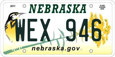 NE license plate WEX946