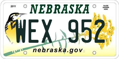 NE license plate WEX952