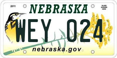NE license plate WEY024