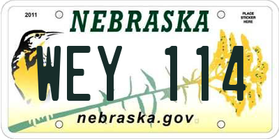 NE license plate WEY114