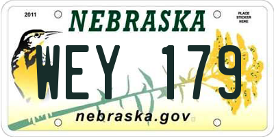 NE license plate WEY179
