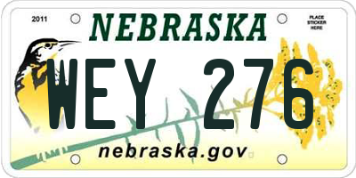 NE license plate WEY276