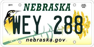 NE license plate WEY288