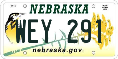 NE license plate WEY291