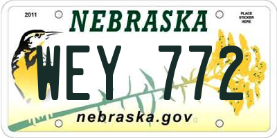 NE license plate WEY772