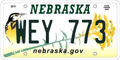 NE license plate WEY773