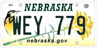 NE license plate WEY779