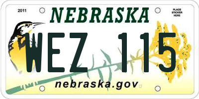 NE license plate WEZ115