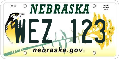 NE license plate WEZ123