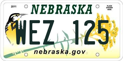 NE license plate WEZ125