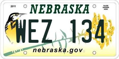 NE license plate WEZ134