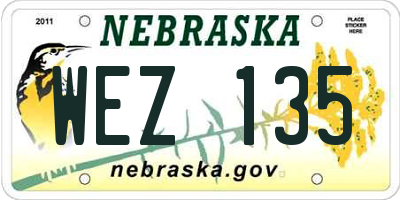 NE license plate WEZ135
