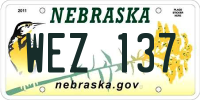 NE license plate WEZ137
