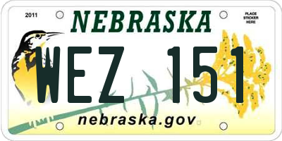 NE license plate WEZ151