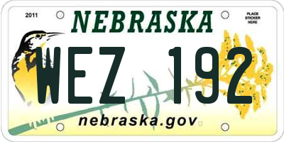 NE license plate WEZ192