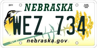 NE license plate WEZ734