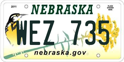 NE license plate WEZ735