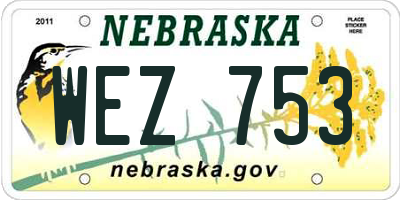 NE license plate WEZ753