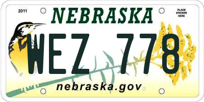 NE license plate WEZ778