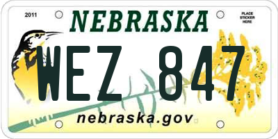 NE license plate WEZ847