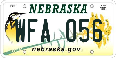 NE license plate WFA056