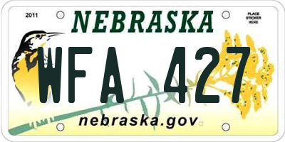 NE license plate WFA427