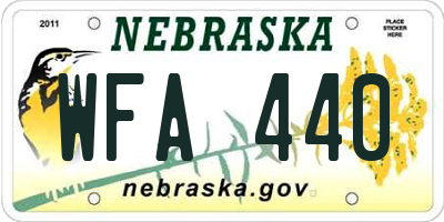 NE license plate WFA440