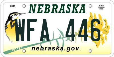 NE license plate WFA446