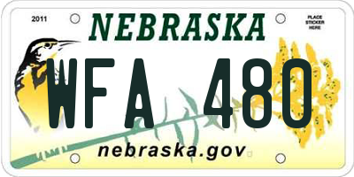 NE license plate WFA480
