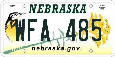 NE license plate WFA485