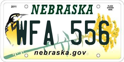 NE license plate WFA556