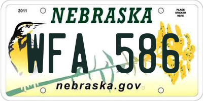 NE license plate WFA586