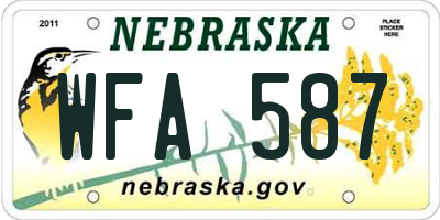 NE license plate WFA587