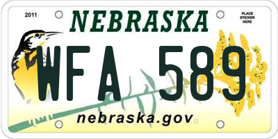 NE license plate WFA589