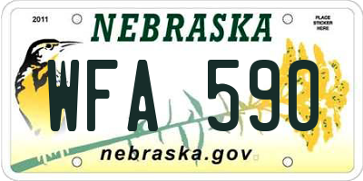 NE license plate WFA590