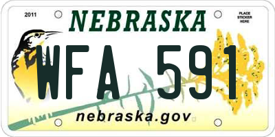NE license plate WFA591