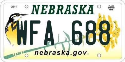 NE license plate WFA688