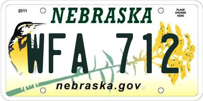 NE license plate WFA712