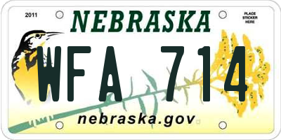 NE license plate WFA714