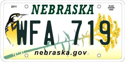 NE license plate WFA719
