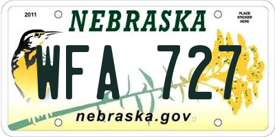 NE license plate WFA727