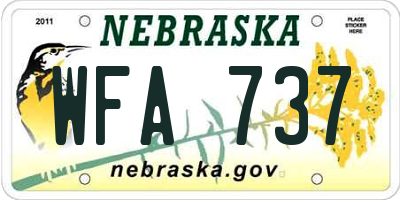 NE license plate WFA737