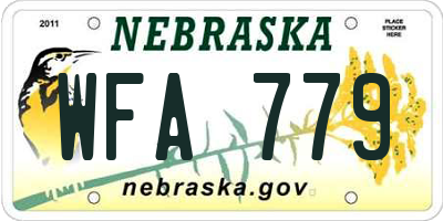 NE license plate WFA779