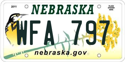 NE license plate WFA797