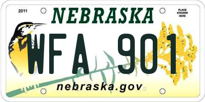 NE license plate WFA901