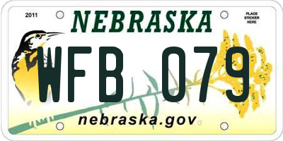 NE license plate WFB079