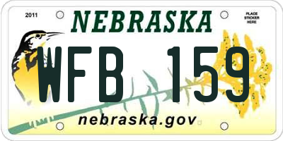 NE license plate WFB159