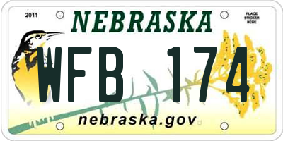 NE license plate WFB174