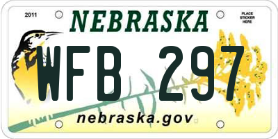 NE license plate WFB297