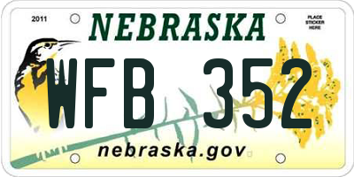NE license plate WFB352